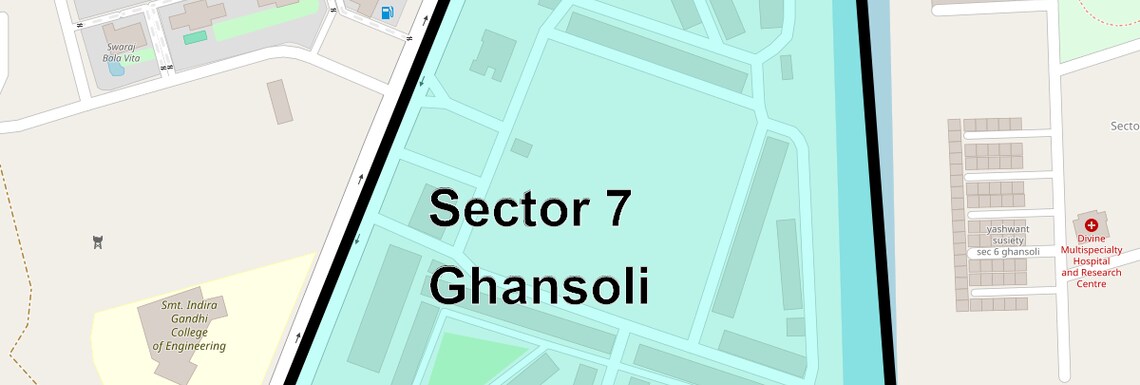 Location Map of Sector 7 Ghansoli, Navi Mumbai
