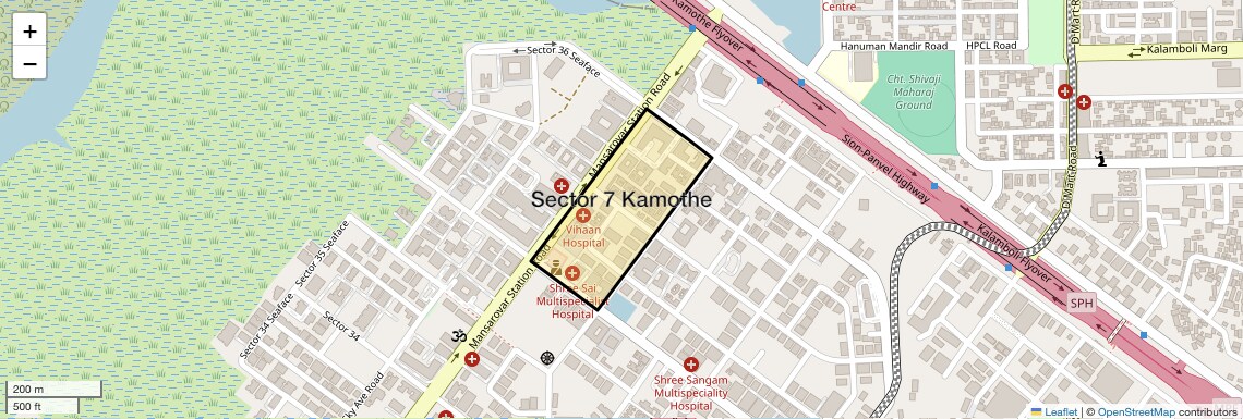 Location Map of Sector 7 Kamothe, Navi Mumbai