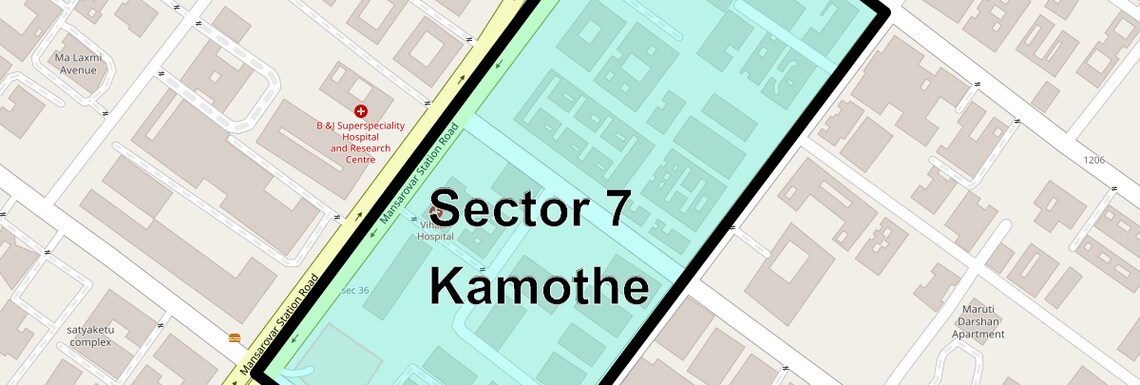 Location Map of Sector 7 Kamothe, Navi Mumbai