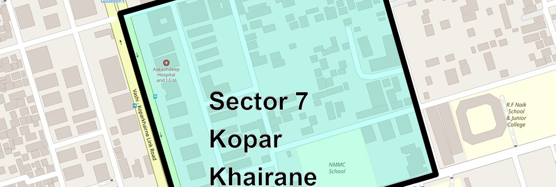 Location Map of Sector 7 Kopar Khairane, Navi Mumbai