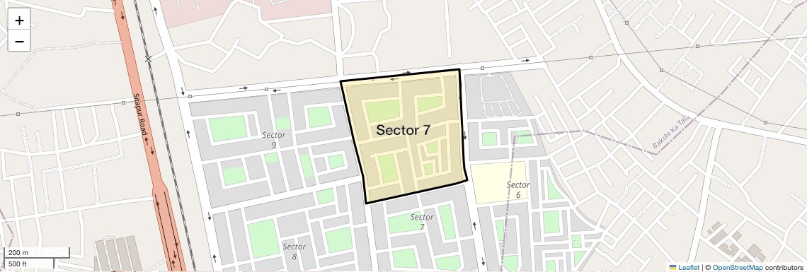 Location Map of Sector 7, Lucknow