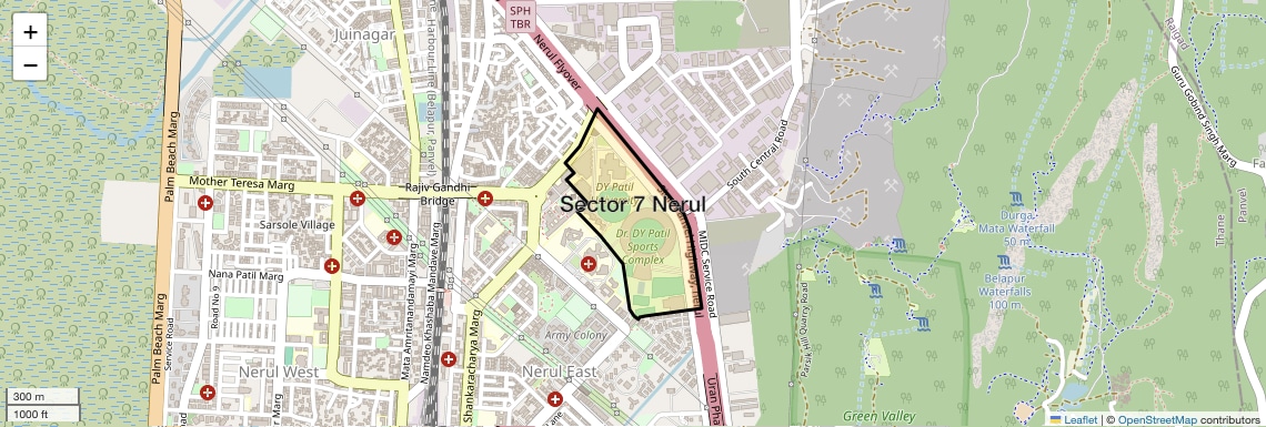 Location Map of Sector 7 Nerul, Navi Mumbai