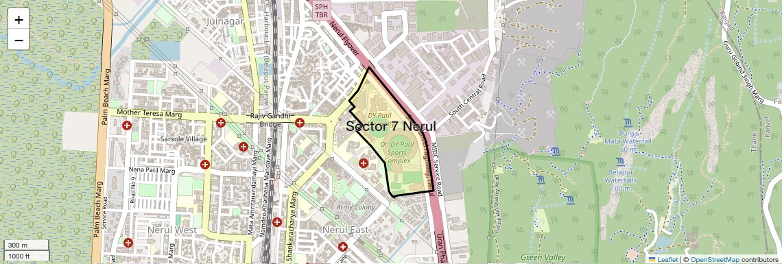 Location Map of Sector 7 Nerul, Navi Mumbai