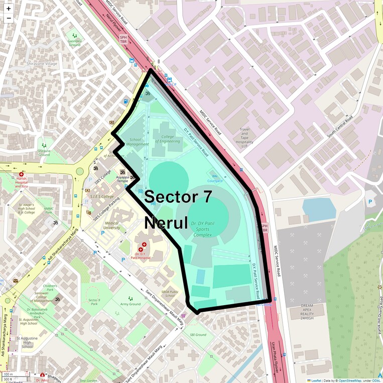 Location Map of Sector 7 Nerul