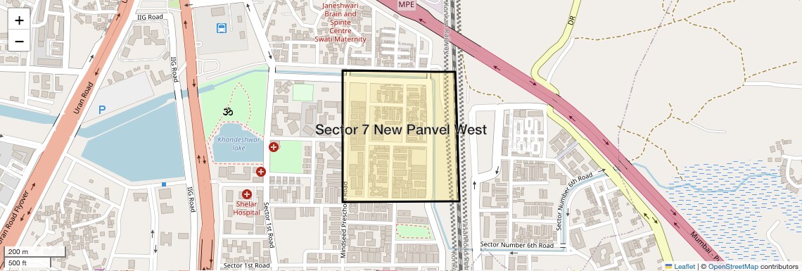 Location Map of Sector 7 New Panvel West, Navi Mumbai