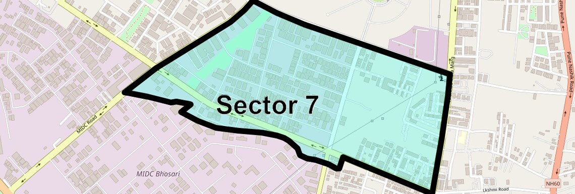 Location Map of Sector 7, Pune