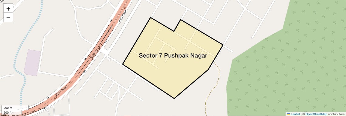 Location Map of Sector 7 Pushpak Nagar, Navi Mumbai