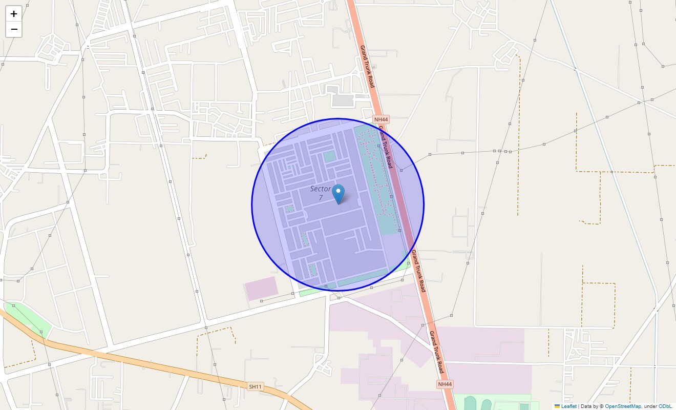 Location Map of Sector 7, Sonipat