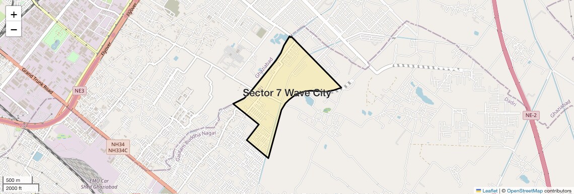 Location Map of Sector 7 Wave City, Ghaziabad