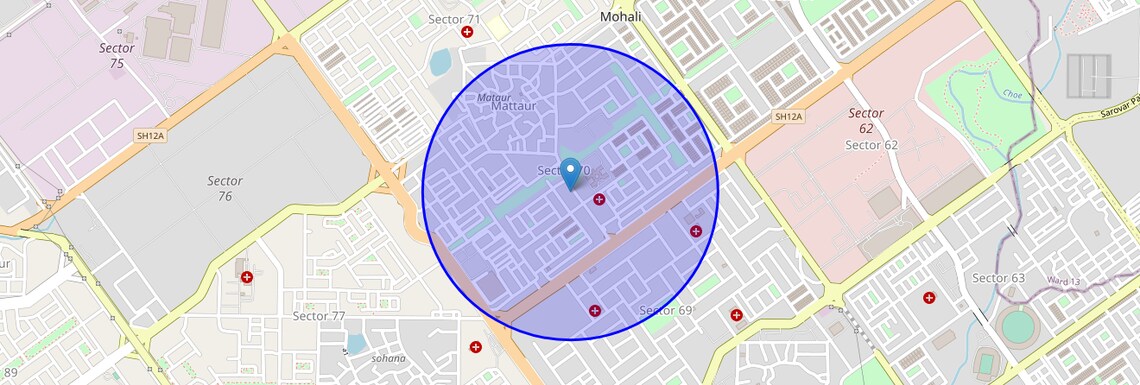 Location Map of Sector 70, Chandigarh