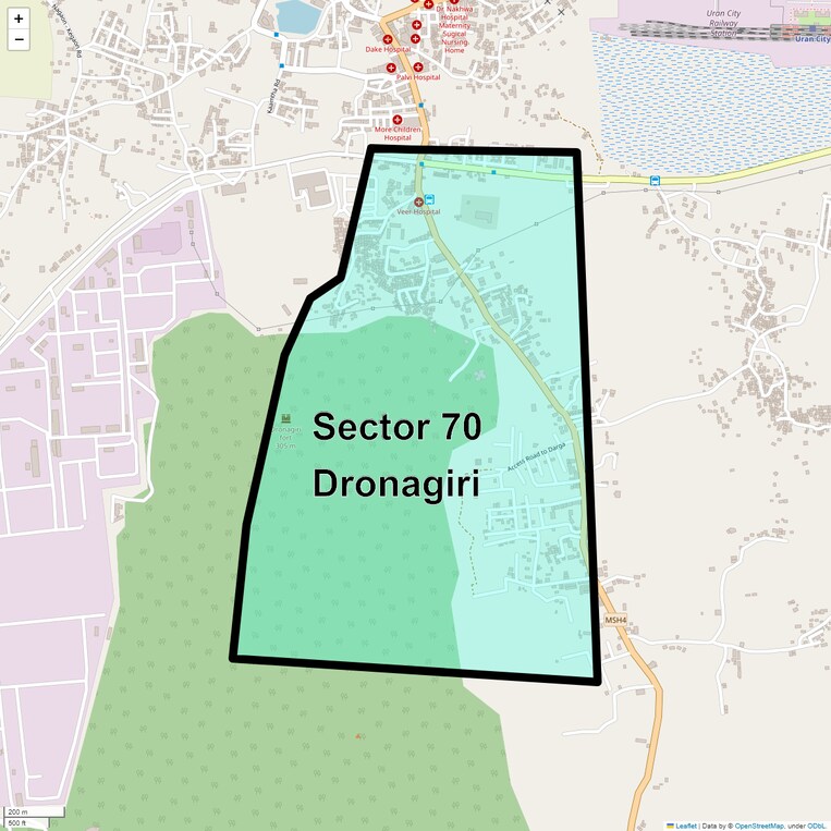 Location Map of Sector 70 Dronagiri