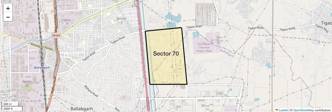 Location Map of Sector 70, Faridabad