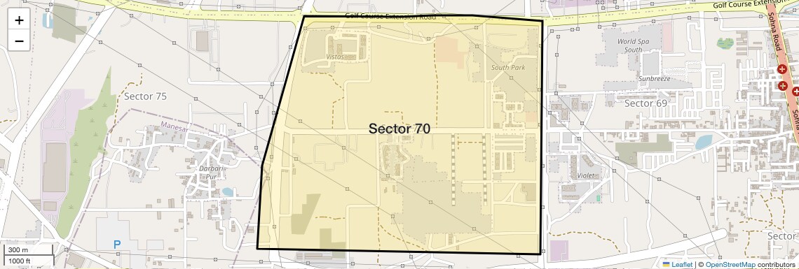 Location Map of Sector 70, Gurgaon