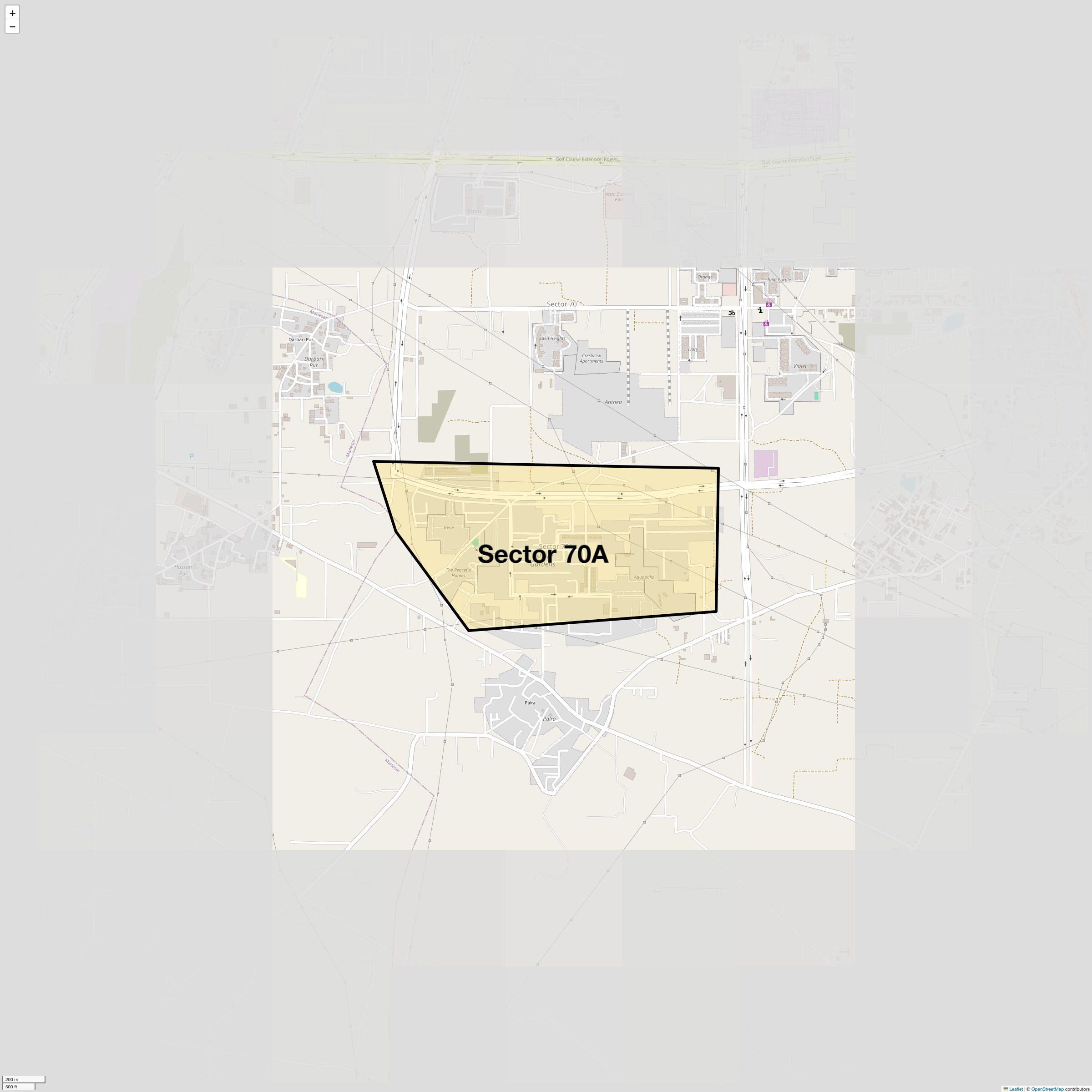 Location Map of Sector 70A, Gurgaon