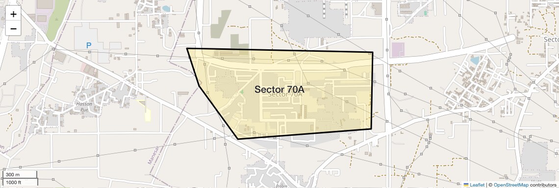 Location Map of Sector 70A, Gurgaon