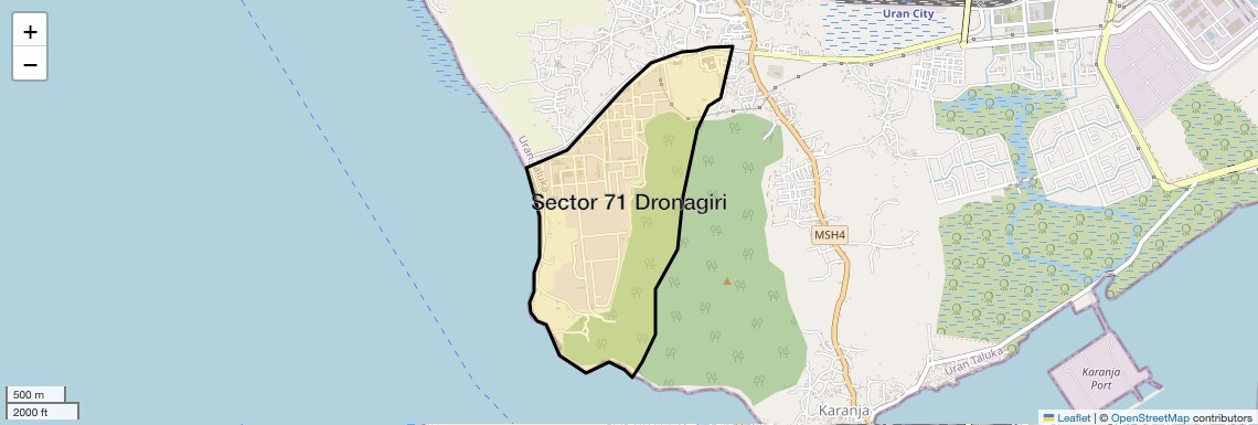 Location Map of Sector 71 Dronagiri, Navi Mumbai