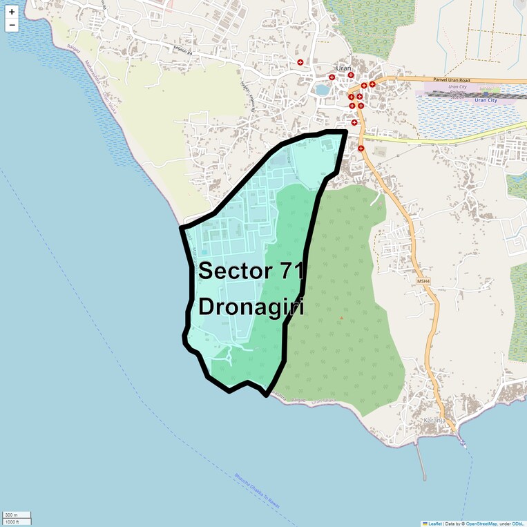 Location Map of Sector 71 Dronagiri