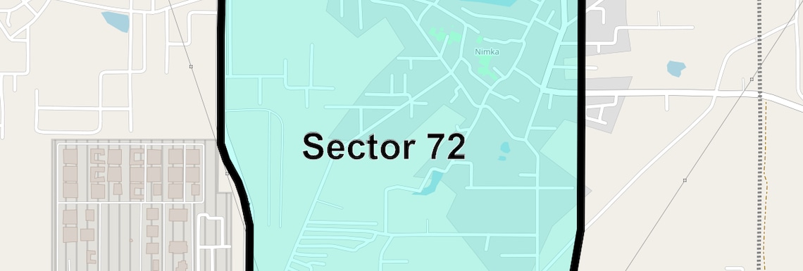 Location Map of Sector 72, Faridabad