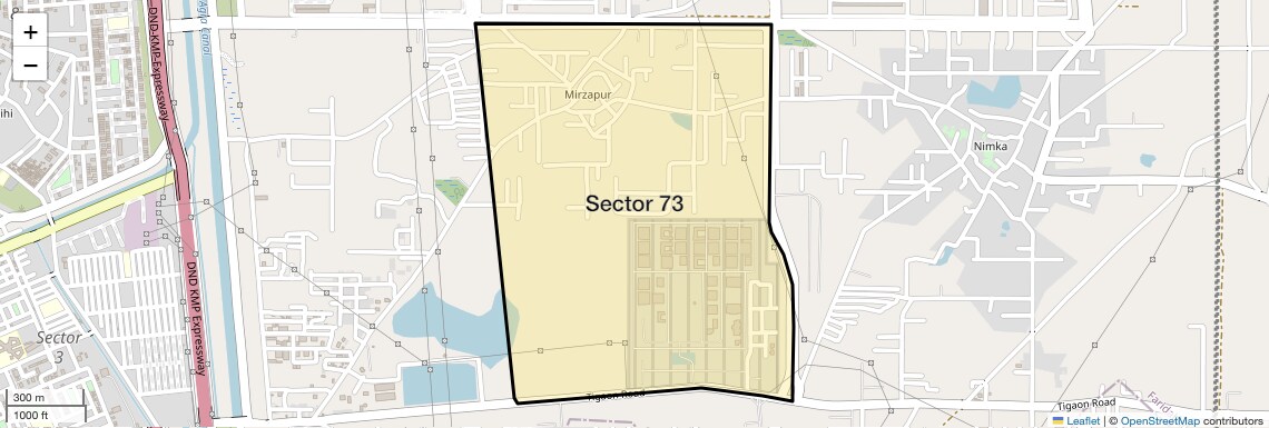 Location Map of Sector 73, Faridabad