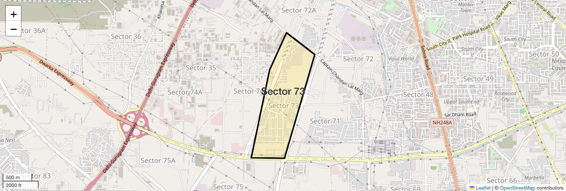 Location Map of Sector 73, Gurgaon