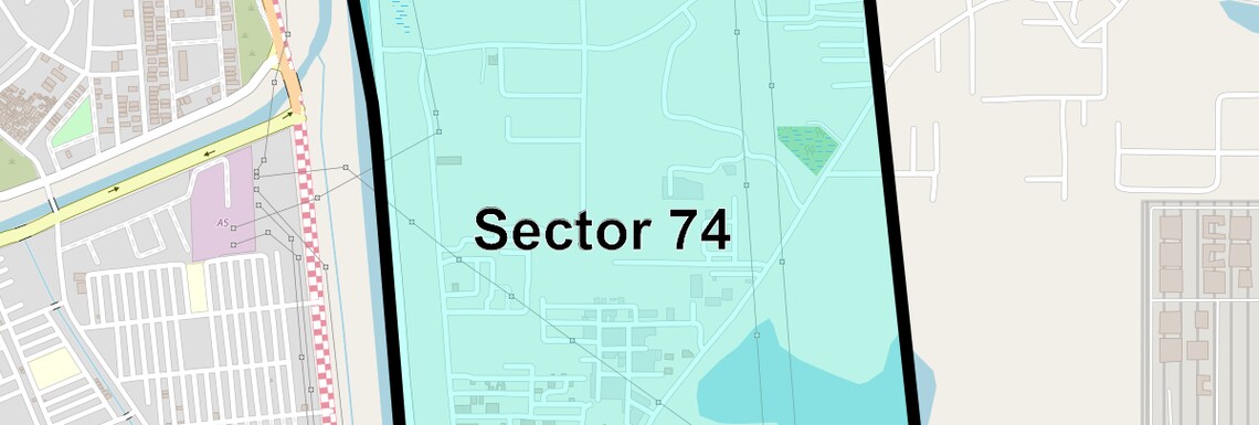 Location Map of Sector 74, Faridabad