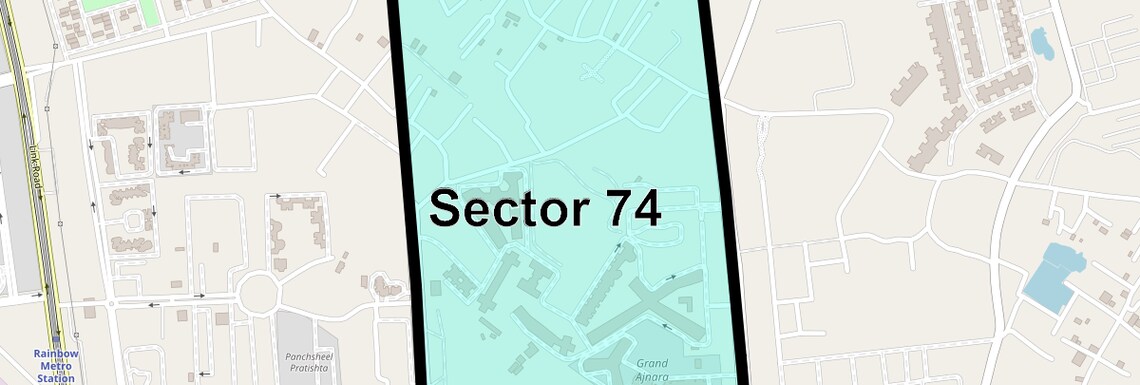 Location Map of Sector 74, Noida