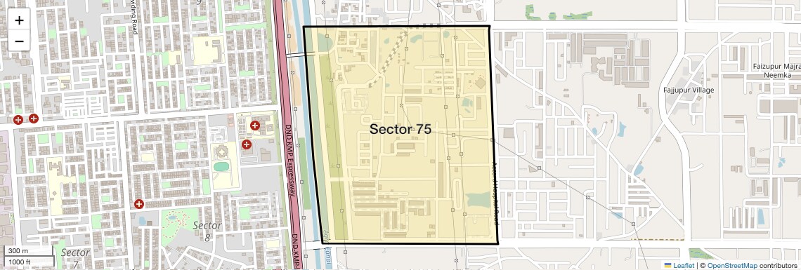Location Map of Sector 75, Faridabad