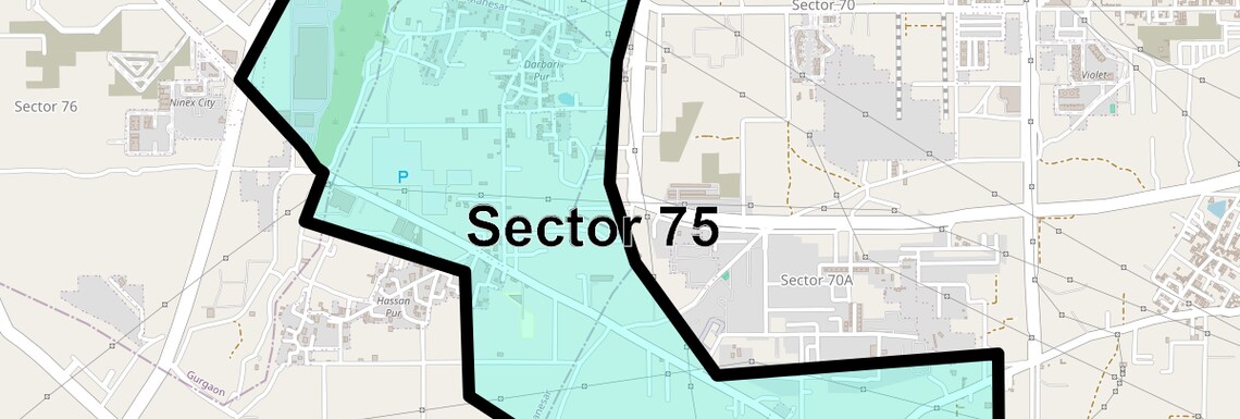Location Map of Sector 75, Gurgaon