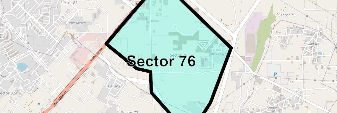 Location Map of Sector 76, Gurgaon