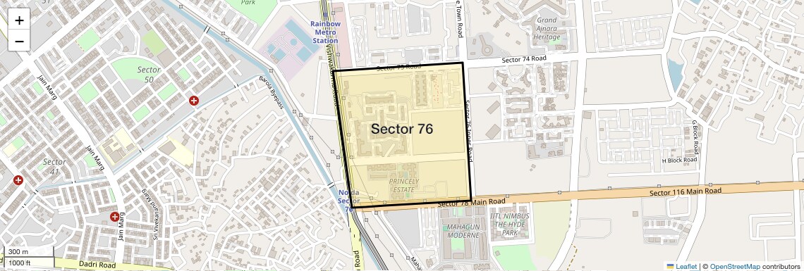 Location Map of Sector 76, Noida