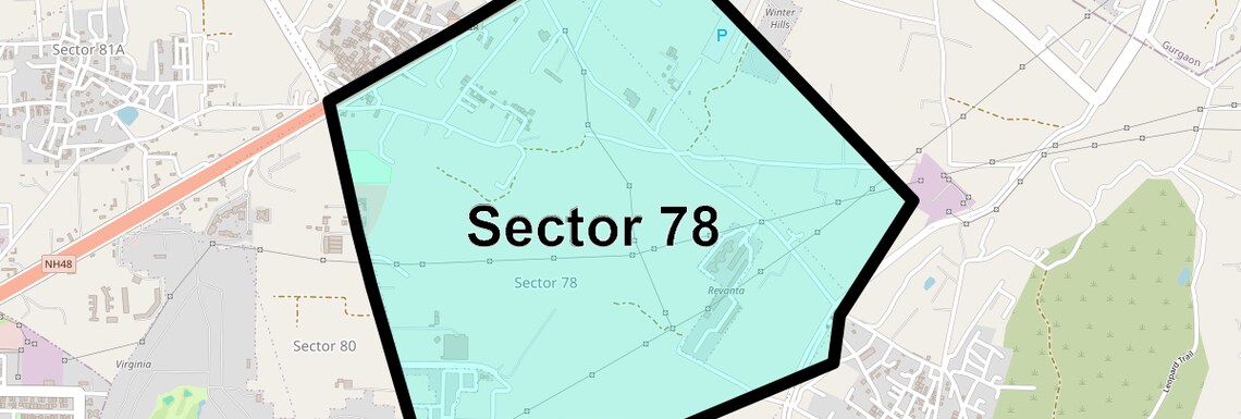Location Map of Sector 78, Gurgaon