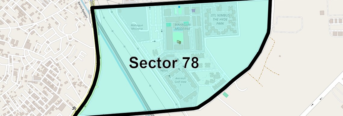 Location Map of Sector 78, Noida