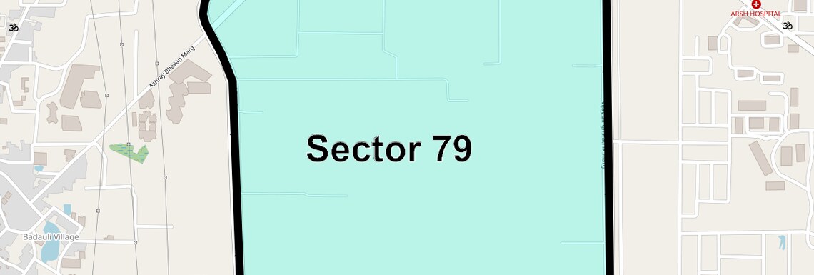 Location Map of Sector 79, Faridabad