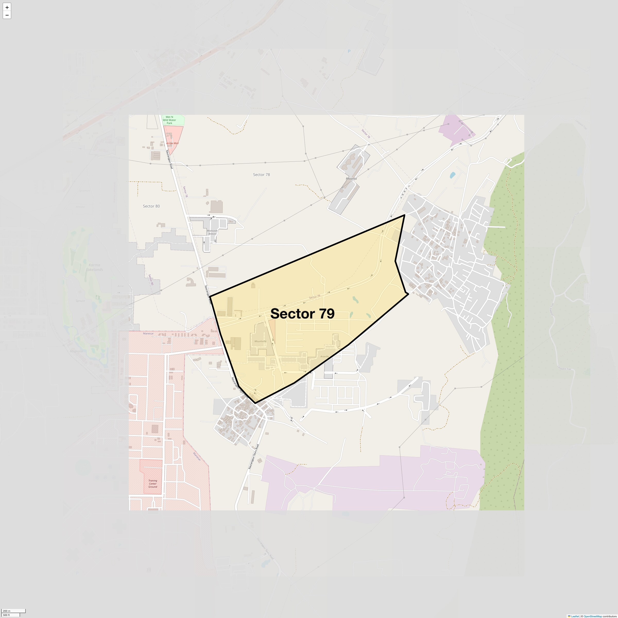 Location Map of Sector 79, Gurgaon