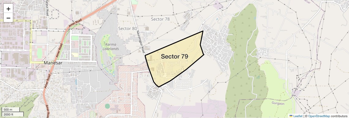 Location Map of Sector 79, Gurgaon