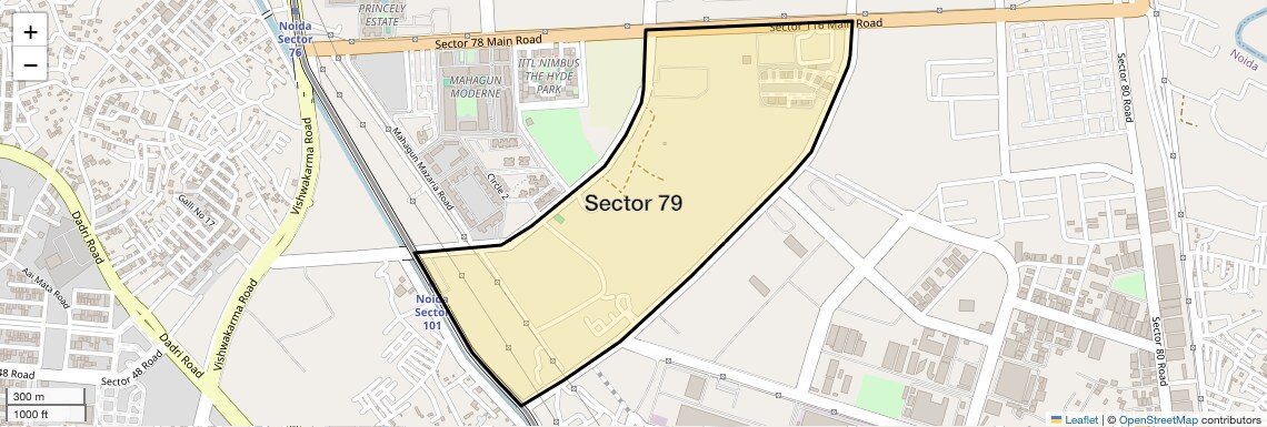 Location Map of Sector 79, Noida