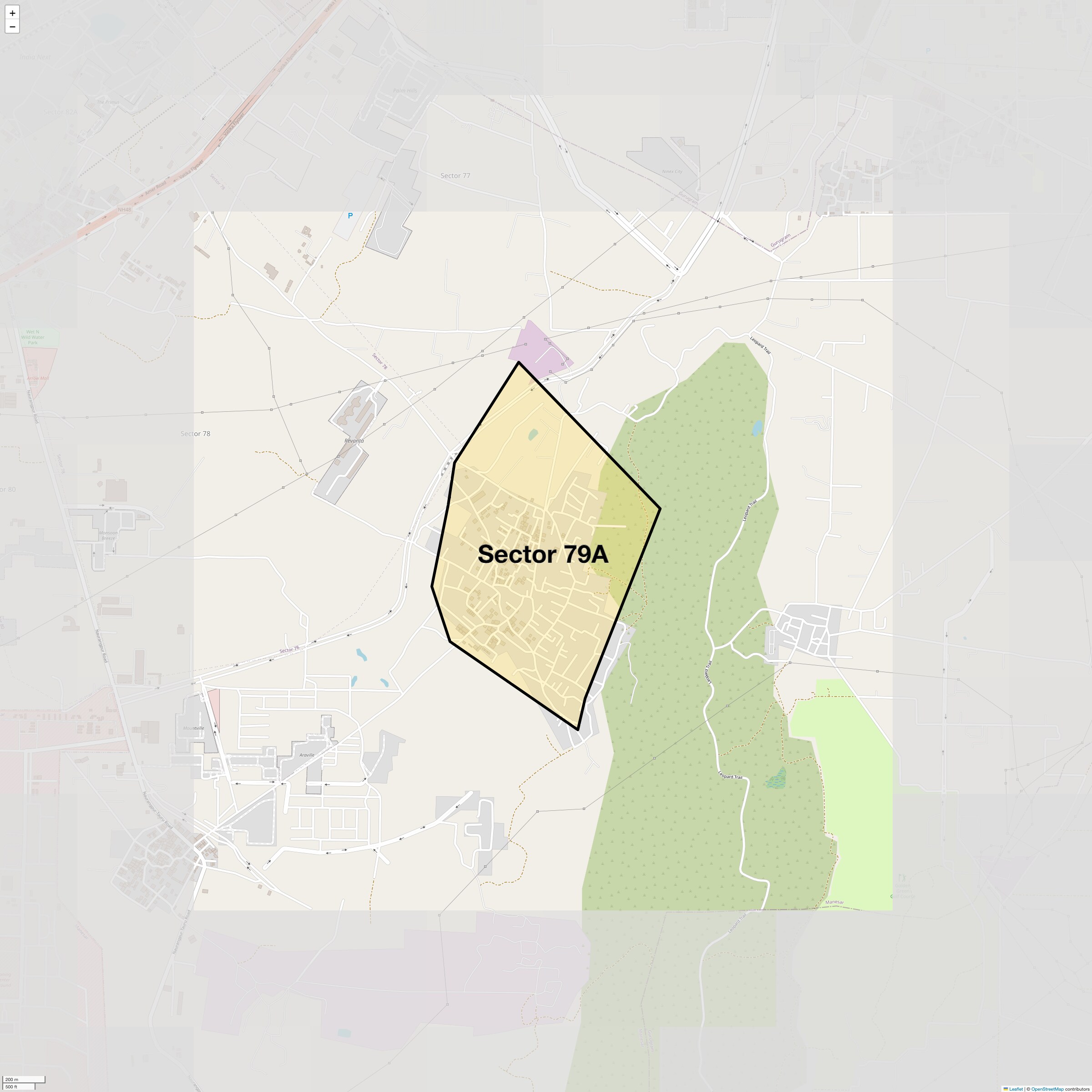 Location Map of Sector 79a, Gurgaon