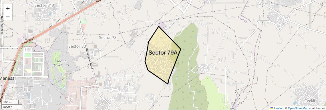 Location Map of Sector 79A, Gurgaon