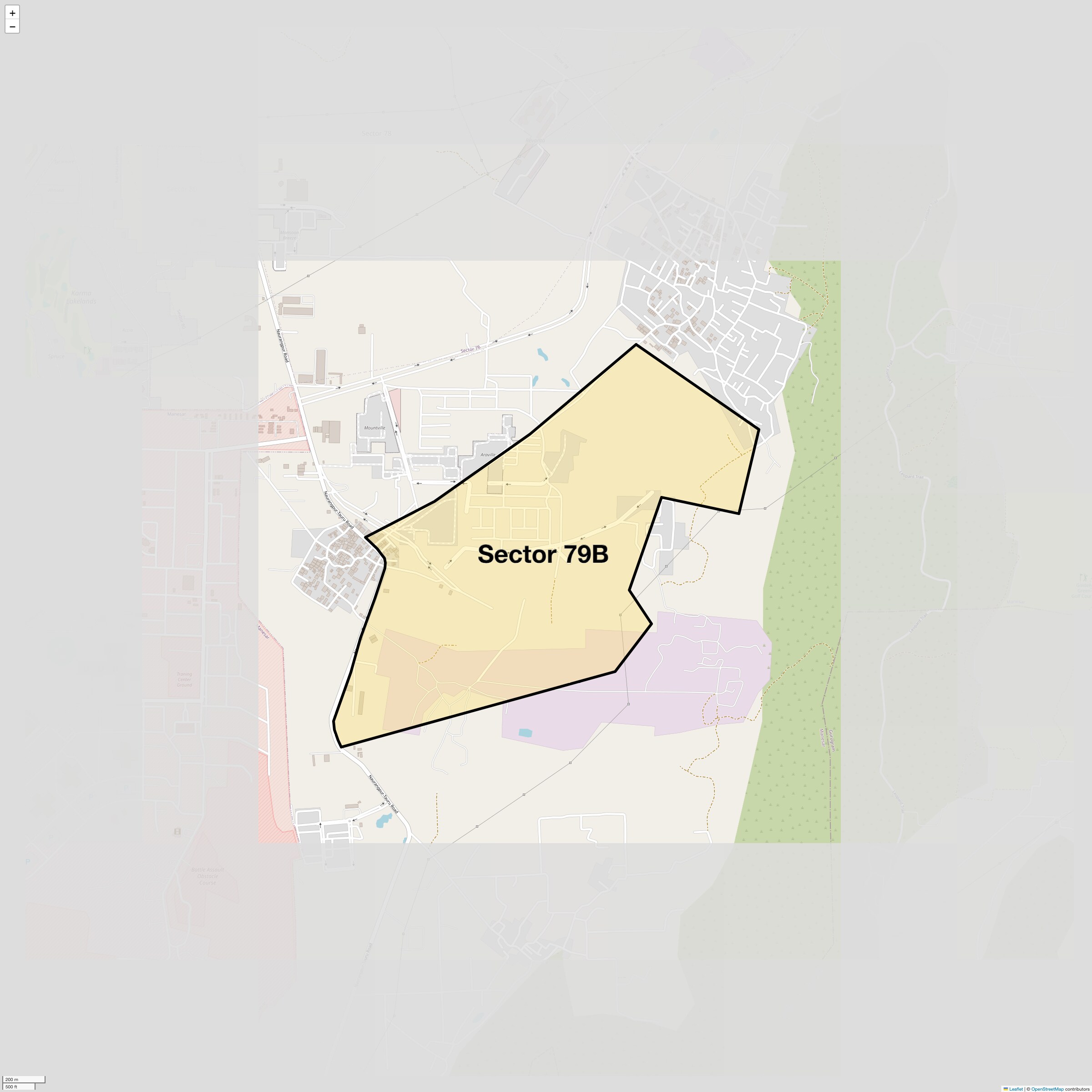 Location Map of Sector 79B, Gurgaon