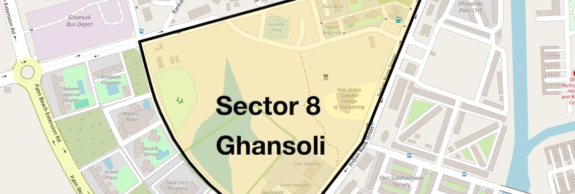 Location Map of Sector 8 Ghansoli, Navi Mumbai