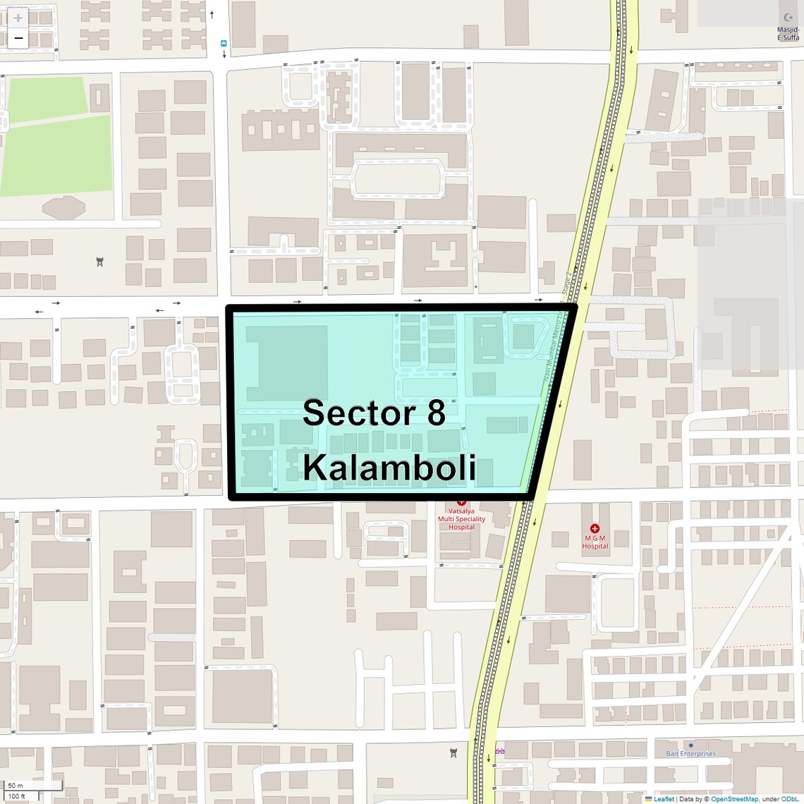 Location Map of Sector 8 Kalamboli, Navi Mumbai