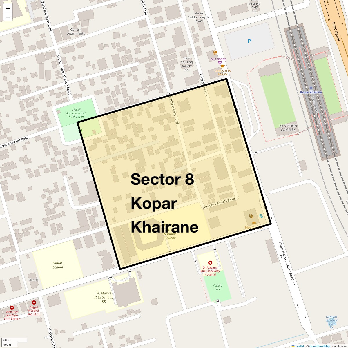 Check Time Travel of Sector 8 Kopar Khairane, Navi Mumbai