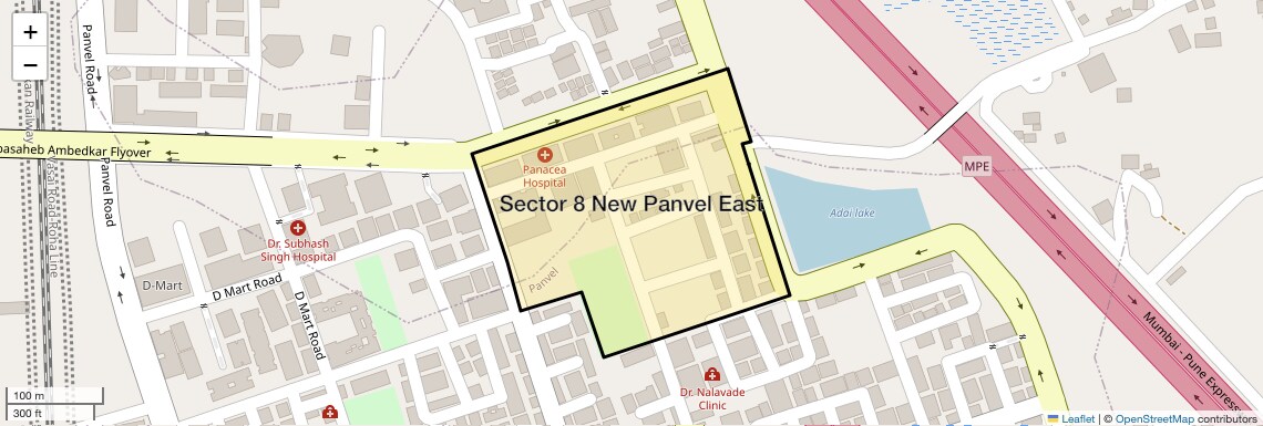 Location Map of Sector 8 New Panvel East, Navi Mumbai