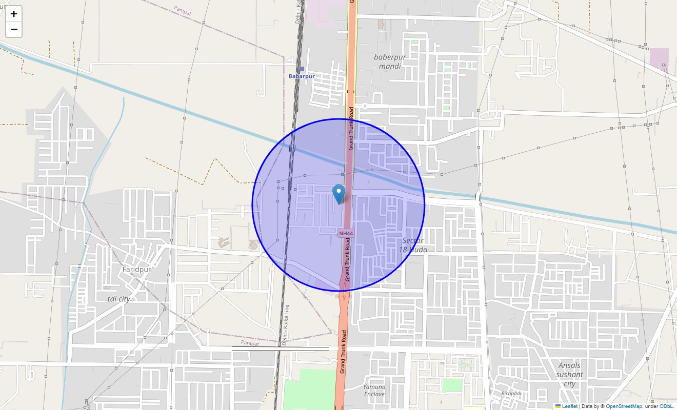 Location Map of Sector 8, Panipat