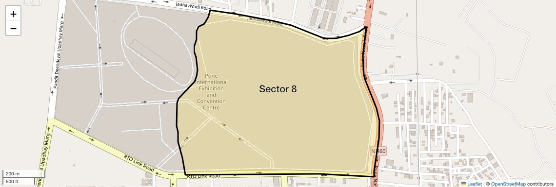 Location Map of Sector 8, Pune
