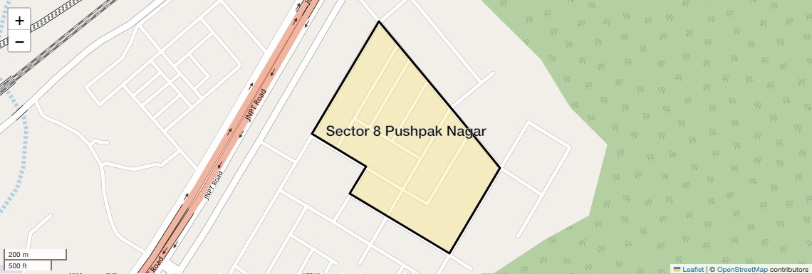 Location Map of Sector 8 Pushpak Nagar, Navi Mumbai