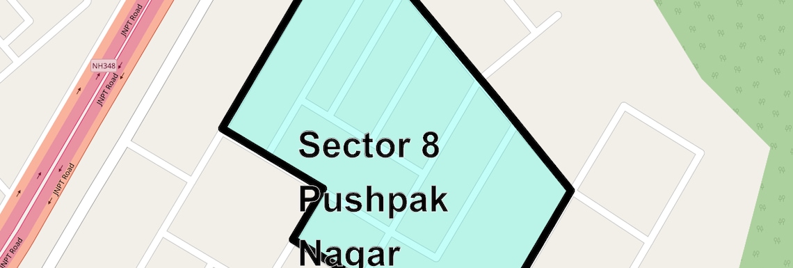 Location Map of Sector 8 Pushpak Nagar, Navi Mumbai