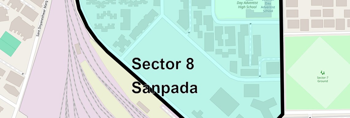 Location Map of Sector 8 Sanpada, Navi Mumbai
