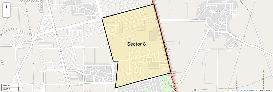 Location Map of Sector 8, Sonipat