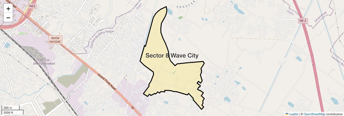 Location Map of Sector 8 Wave City, Ghaziabad